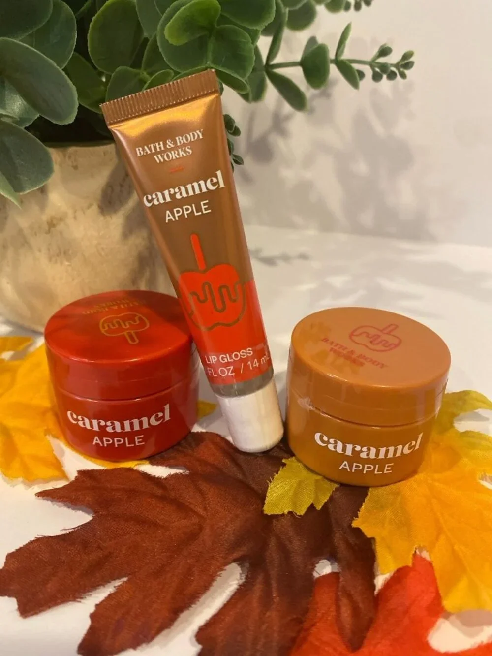 “Caramel Apple” Bath & Body Works New 3-Pc Lip Care Set